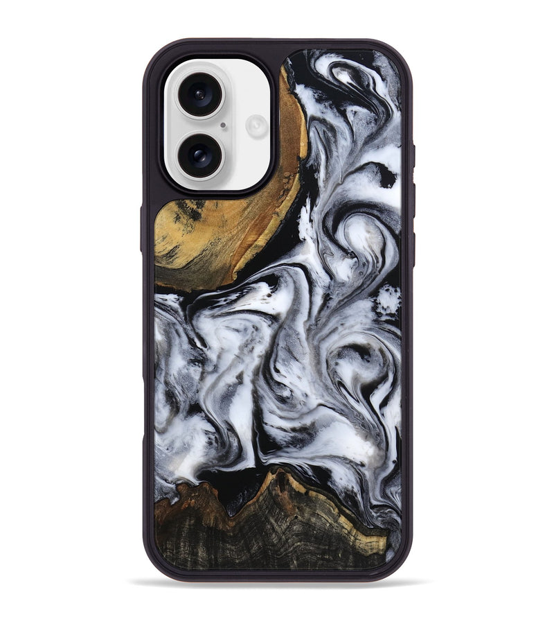 iPhone 16 Plus Wood Phone Case - Ace (Black & White, 809895)