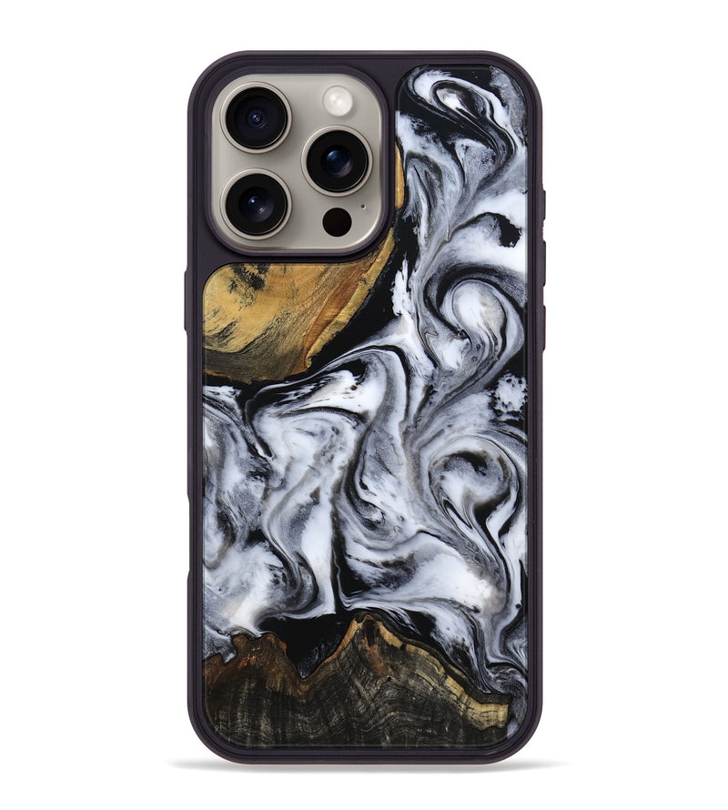 iPhone 16 Pro Max Wood Phone Case - Ace (Black & White, 809895)
