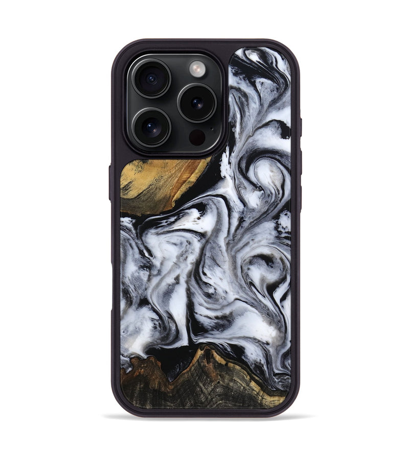 iPhone 16 Pro Wood Phone Case - Ace (Black & White, 809895)