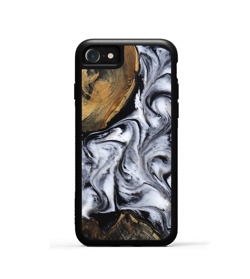 iPhone SE Wood Phone Case - Ace (Black & White, 809895)