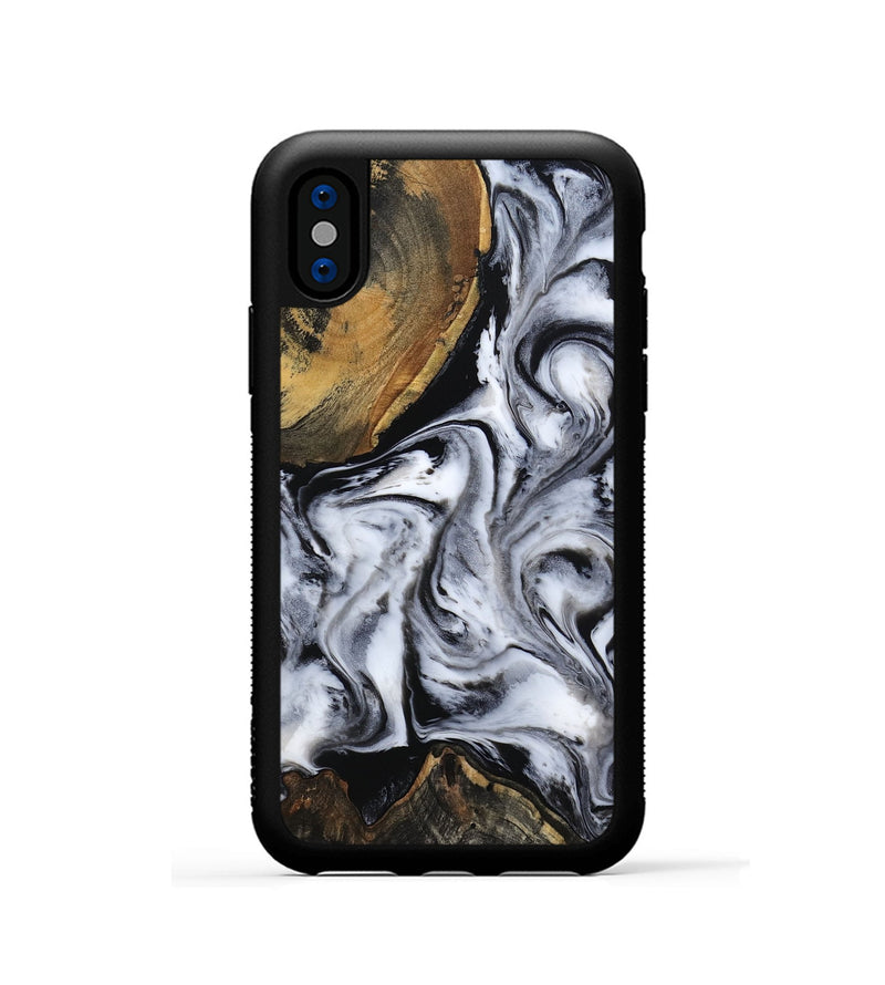 iPhone Xs Wood Phone Case - Ace (Black & White, 809895)