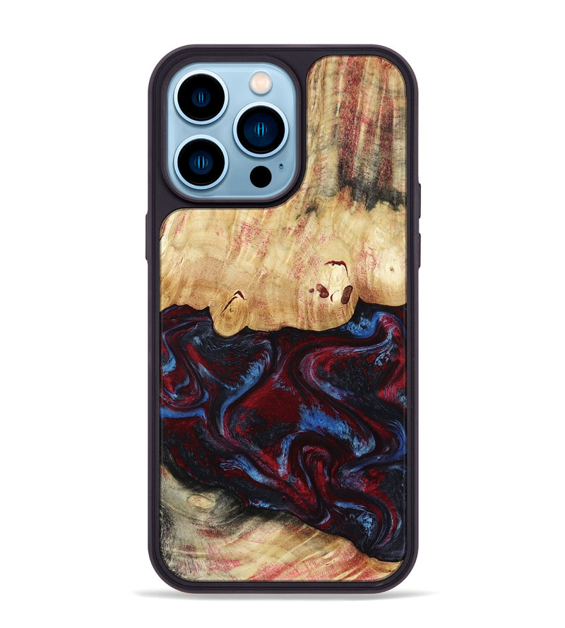 iPhone 14 Pro Max Wood Phone Case - Sharla (Red, 810136)