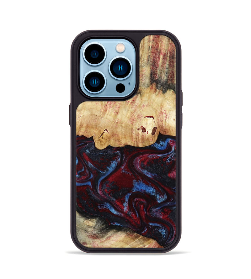 iPhone 14 Pro Wood Phone Case - Sharla (Red, 810136)