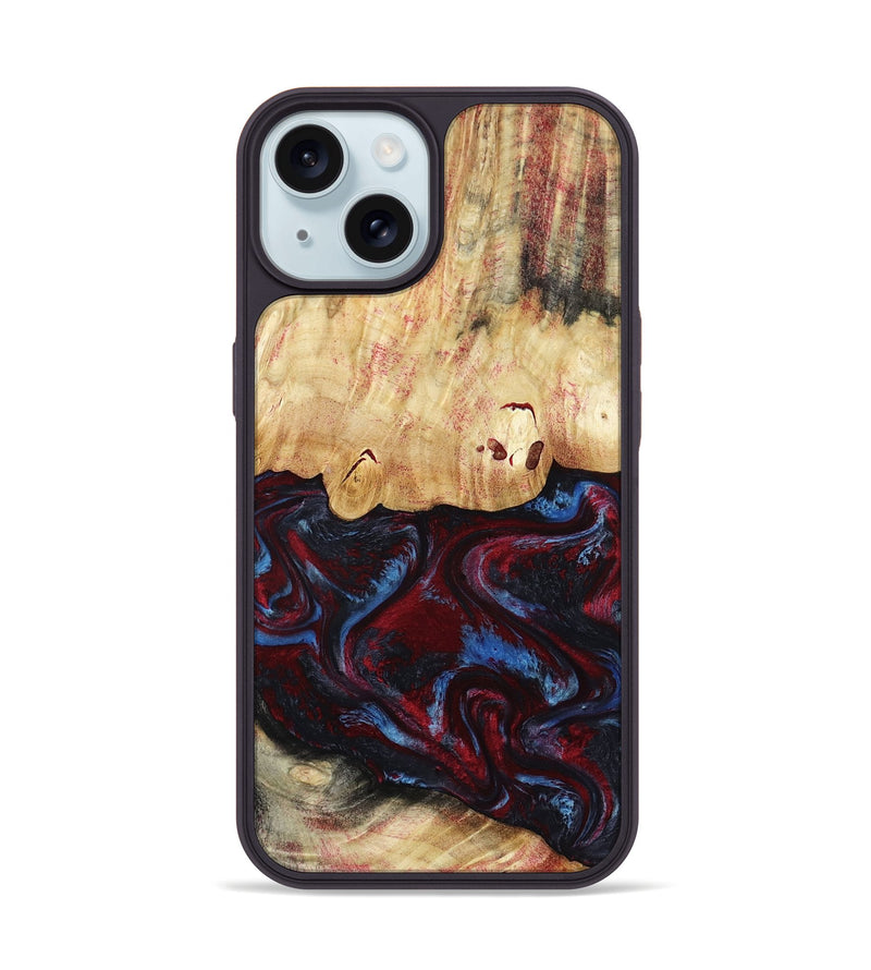 iPhone 15 Wood Phone Case - Sharla (Red, 810136)
