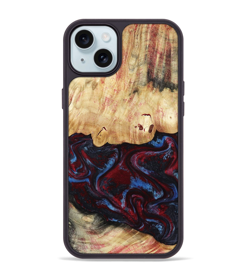 iPhone 15 Plus Wood Phone Case - Sharla (Red, 810136)