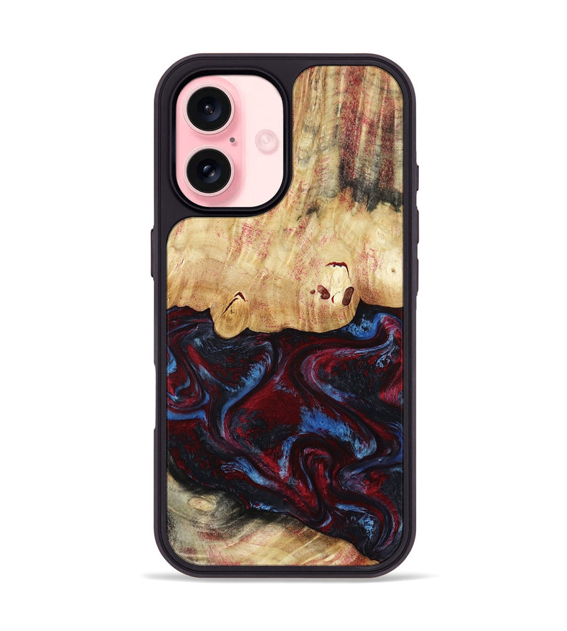 iPhone 16 Wood Phone Case - Sharla (Red, 810136)