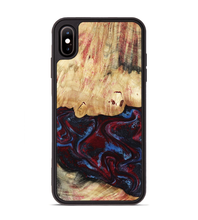 iPhone Xs Max Wood Phone Case - Sharla (Red, 810136)