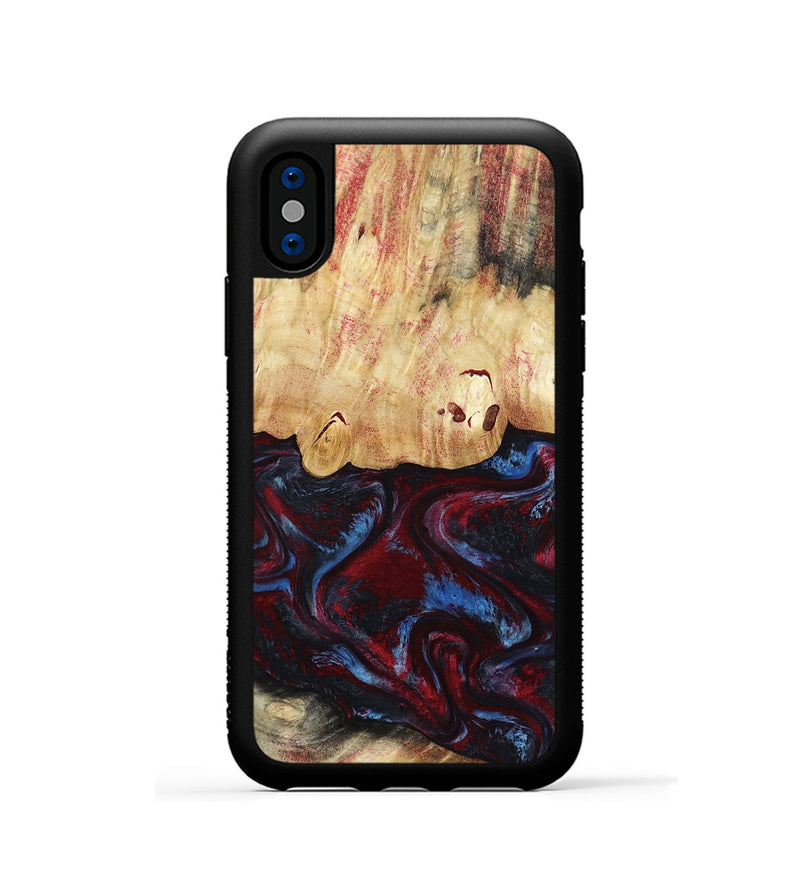 iPhone Xs Wood Phone Case - Sharla (Red, 810136)