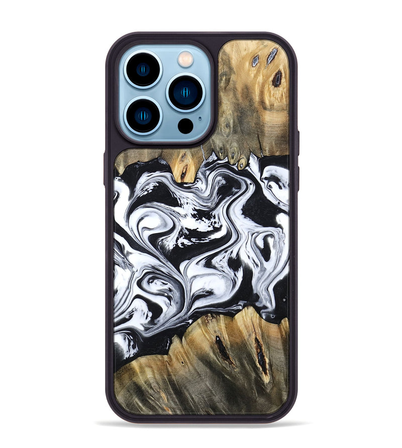 iPhone 14 Pro Max Wood Phone Case - Jayceon (Black & White, 810143)