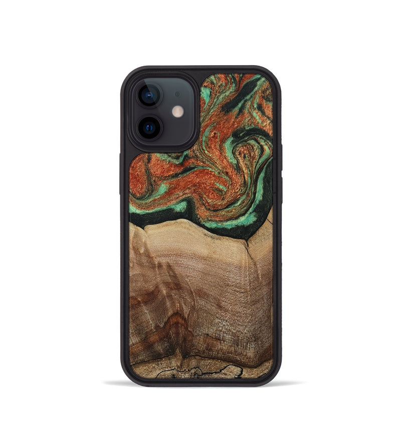 iPhone 12 mini Wood Phone Case - Danelle (Green, 810156)