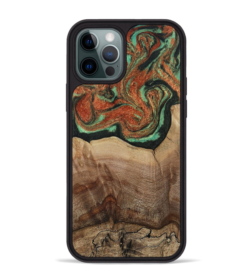 iPhone 12 Pro Max Wood Phone Case - Danelle (Green, 810156)