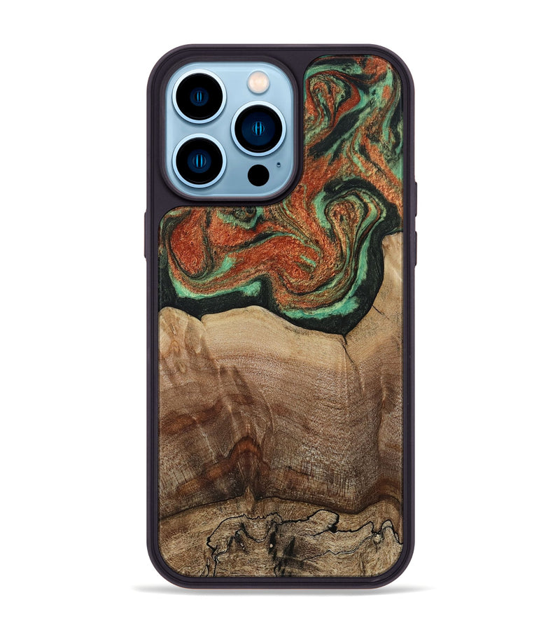 iPhone 14 Pro Max Wood Phone Case - Danelle (Green, 810156)