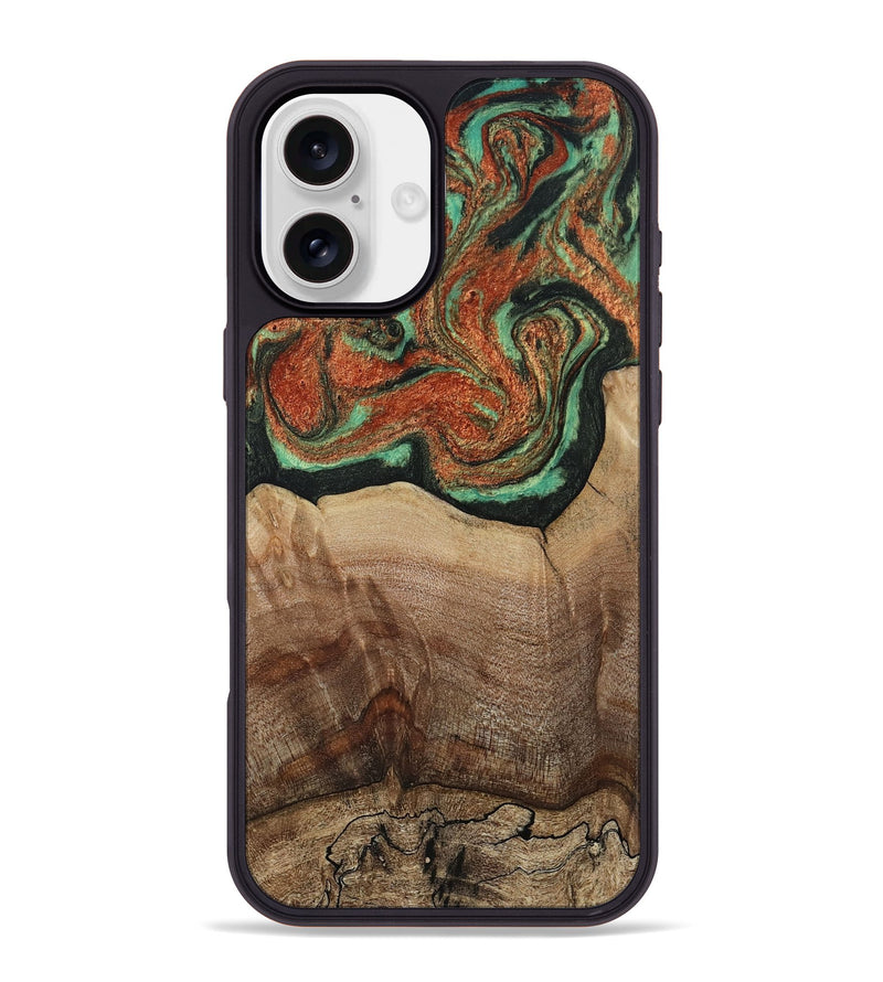 iPhone 16 Plus Wood Phone Case - Danelle (Green, 810156)