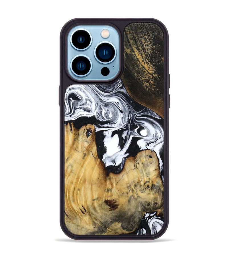 iPhone 14 Pro Max Wood Phone Case - Mccoy (Black & White, 810313)