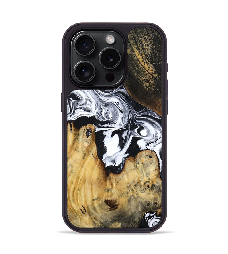 iPhone 15 Pro Wood Phone Case - Mccoy (Black & White, 810313)