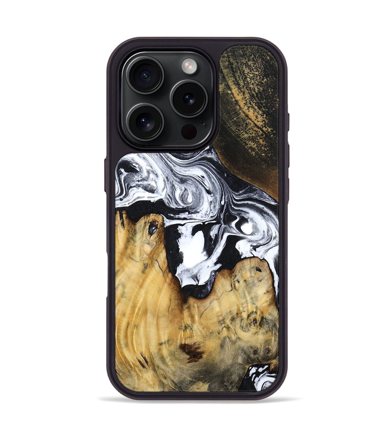 iPhone 16 Pro Wood Phone Case - Mccoy (Black & White, 810313)