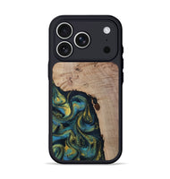 iPhone 17 Pro Wood Phone Case - Brendan (Teal & Gold, 810332)