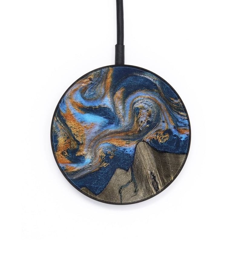 Circle Wood Wireless Charger - Leone (Teal & Gold, 810333)