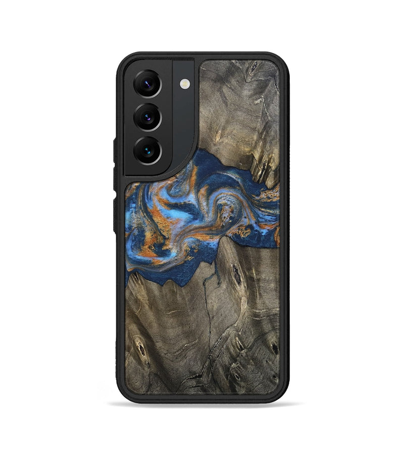Galaxy S22 Wood Phone Case - Leone (Teal & Gold, 810333)