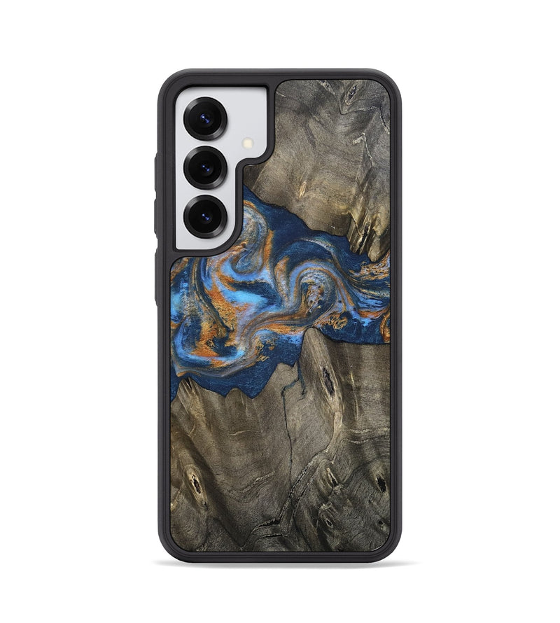 Galaxy S25 Wood Phone Case - Leone (Teal & Gold, 810333)