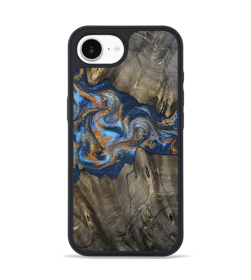 iPhone 16e Wood Phone Case - Leone (Teal & Gold, 810333)