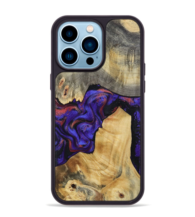 iPhone 14 Pro Max Wood Phone Case - Kathy (Purple, 810336)