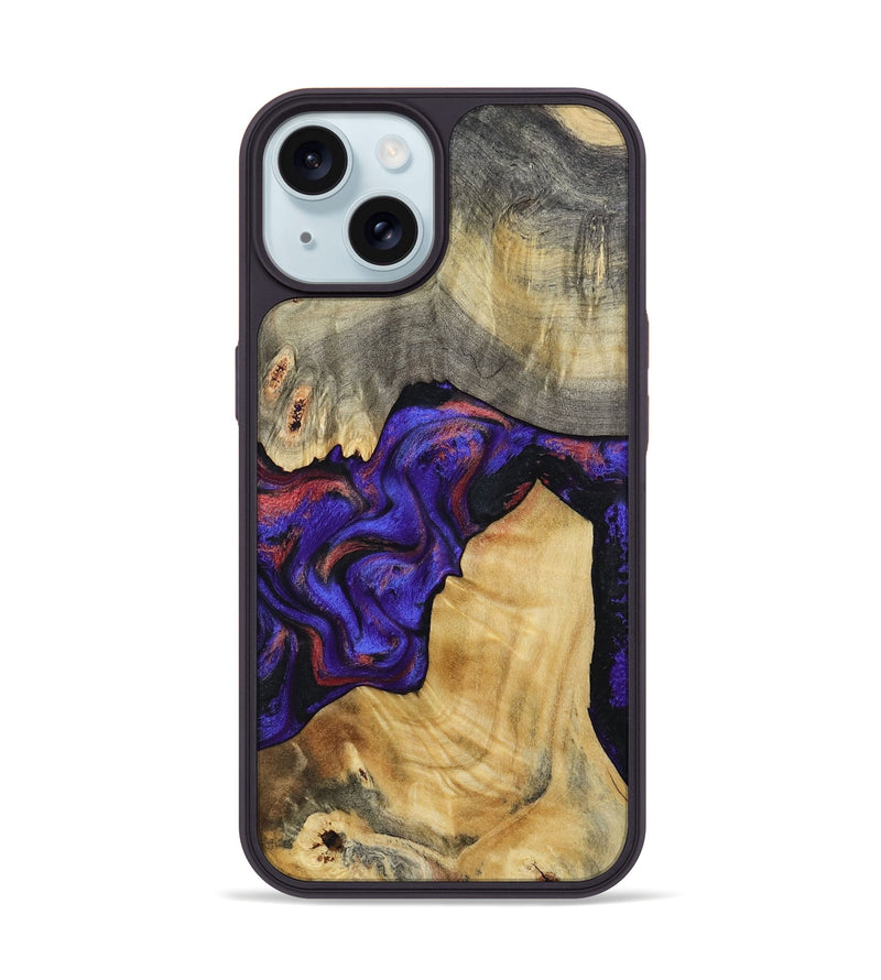 iPhone 15 Wood Phone Case - Kathy (Purple, 810336)