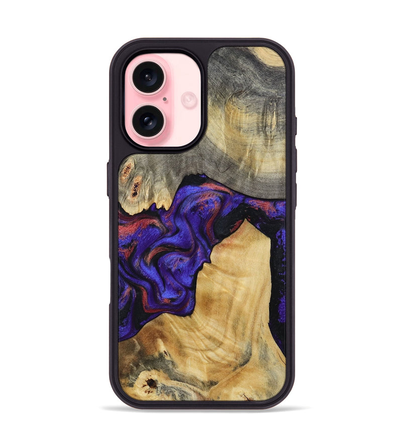 iPhone 16 Wood Phone Case - Kathy (Purple, 810336)