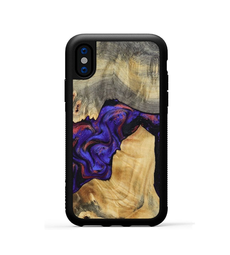 iPhone Xs Wood Phone Case - Kathy (Purple, 810336)