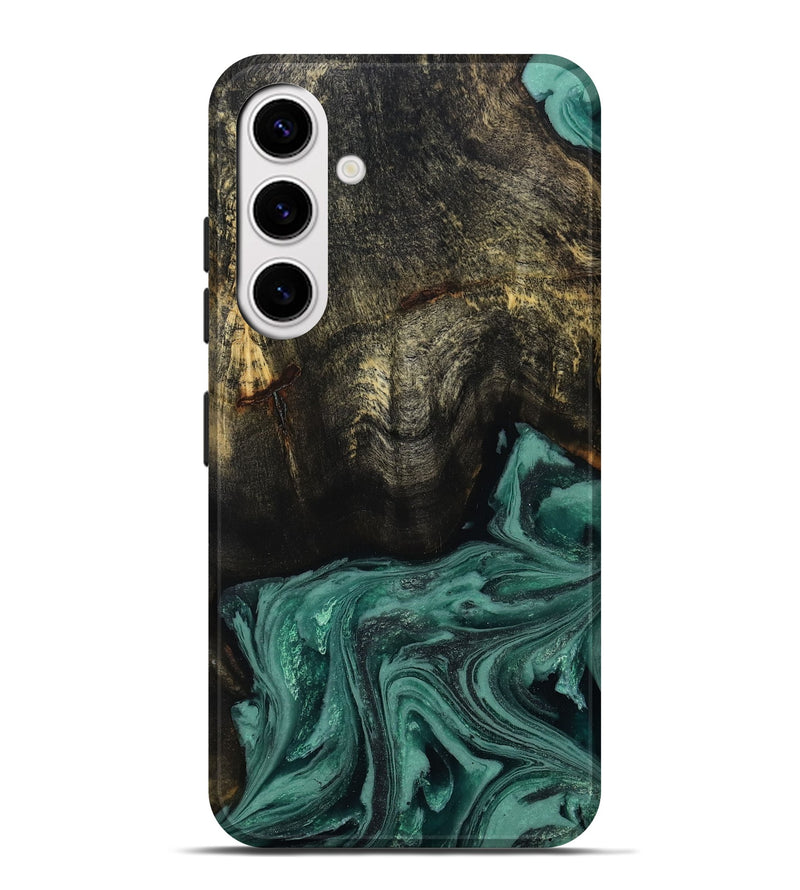 Galaxy S25 Plus Wood Live Edge Phone Case - Lakesha (Green, 810385)