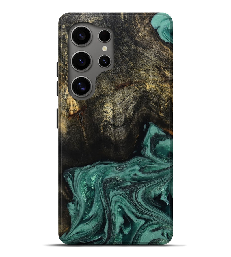 Galaxy S25 Ultra Wood Live Edge Phone Case - Lakesha (Green, 810385)