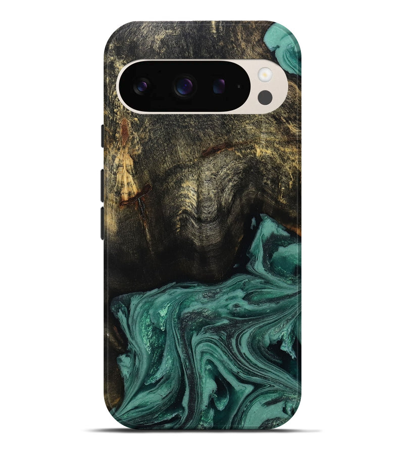 Pixel 9 Pro XL Wood Live Edge Phone Case - Lakesha (Green, 810385)