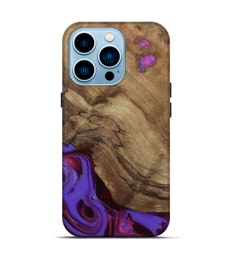 iPhone 14 Pro Wood Live Edge Phone Case - Ciji (Purple, 810397)