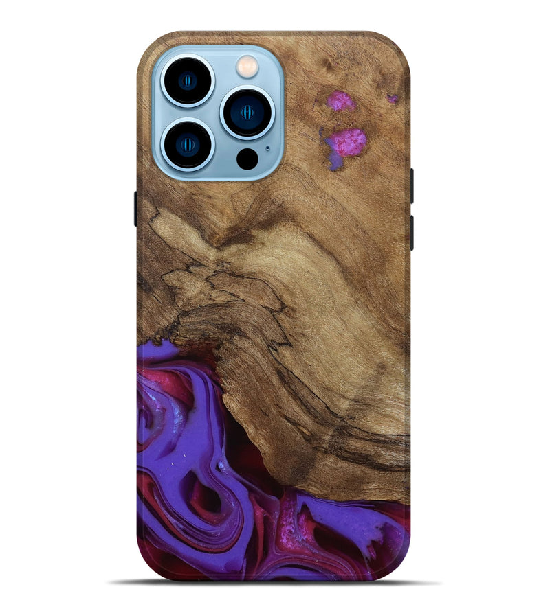 iPhone 14 Pro Max Wood Live Edge Phone Case - Ciji (Purple, 810397)