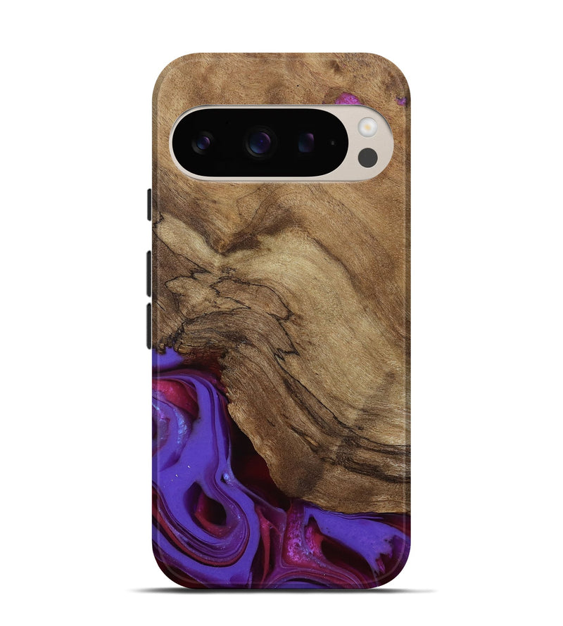 Pixel 9 Pro Wood Live Edge Phone Case - Ciji (Purple, 810397)