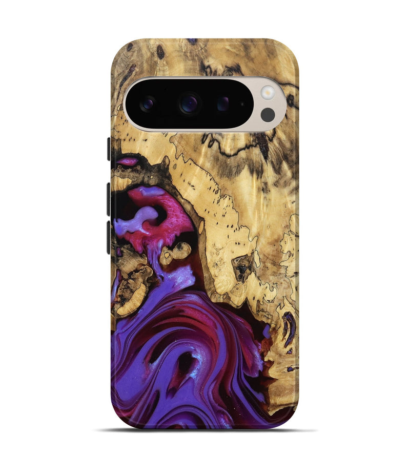 Pixel 9 Pro Wood Live Edge Phone Case - Kaycee (Purple, 810400)