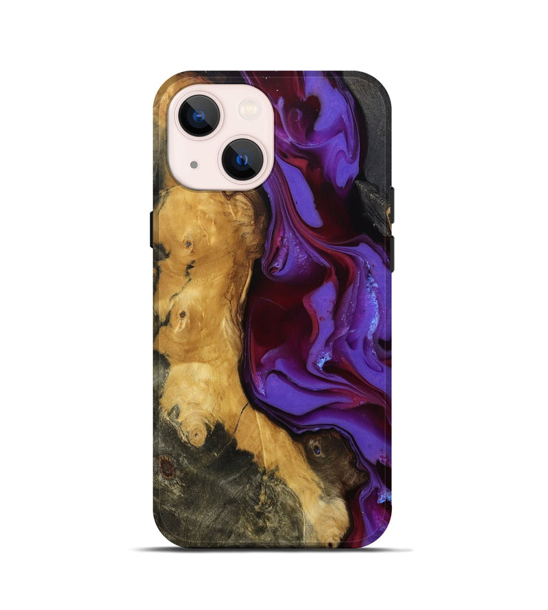 iPhone 13 mini Wood Live Edge Phone Case - Kristyn (Purple, 810410)