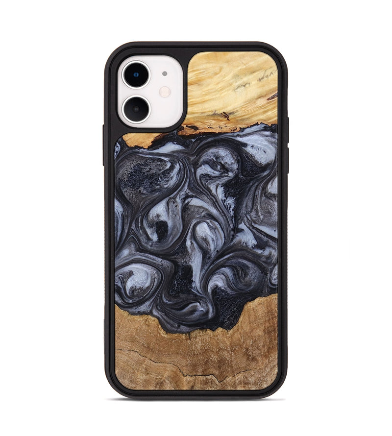 iPhone 11 Wood Phone Case - Tatum (Black & White, 810435)