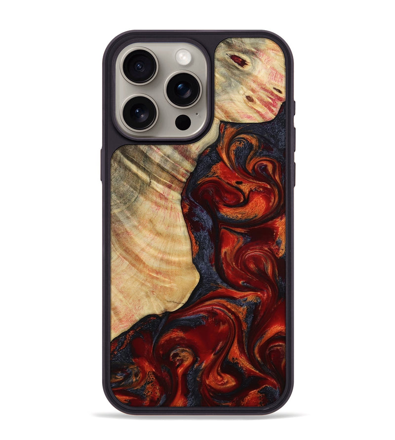 iPhone 15 Pro Max Wood Phone Case - Justine (Red, 810459)