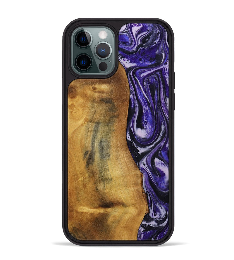iPhone 12 Pro Max Wood Phone Case - Tomika (Purple, 810462)