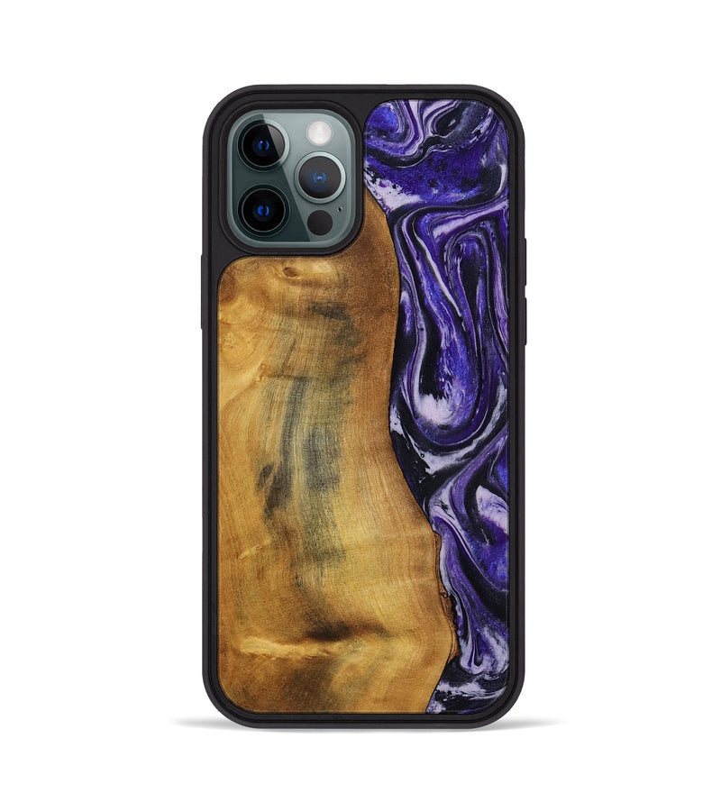 iPhone 12 Pro Wood Phone Case - Tomika (Purple, 810462)