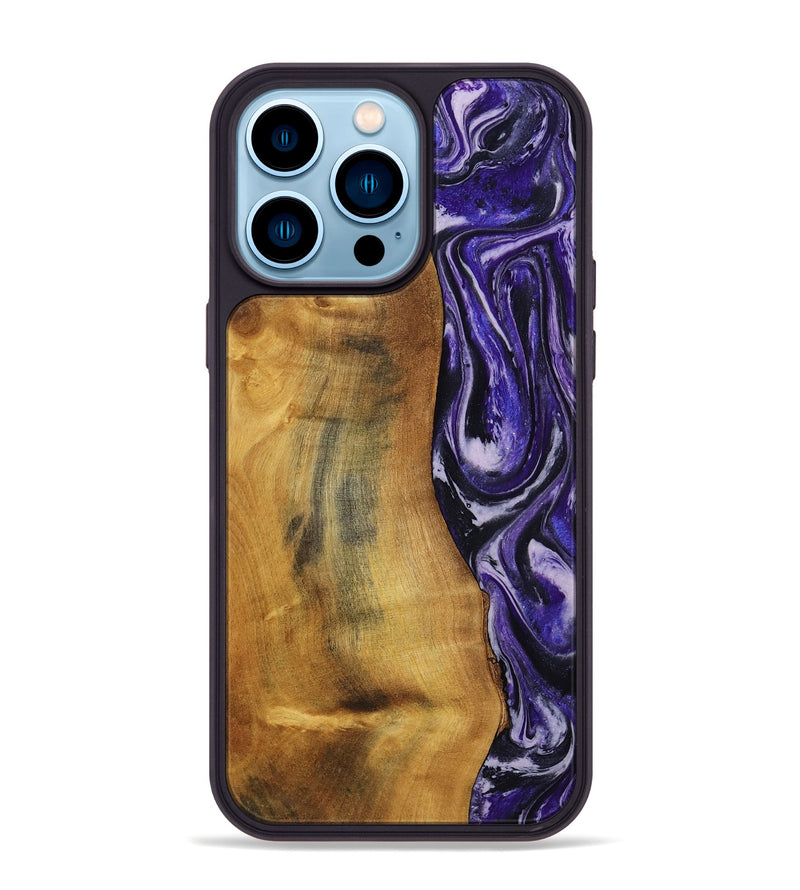 iPhone 14 Pro Max Wood Phone Case - Tomika (Purple, 810462)