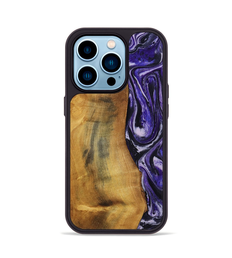 iPhone 14 Pro Wood Phone Case - Tomika (Purple, 810462)