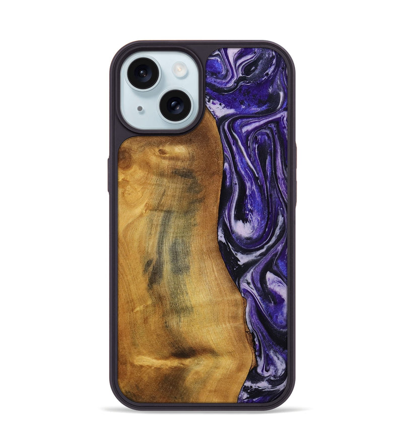 iPhone 15 Wood Phone Case - Tomika (Purple, 810462)