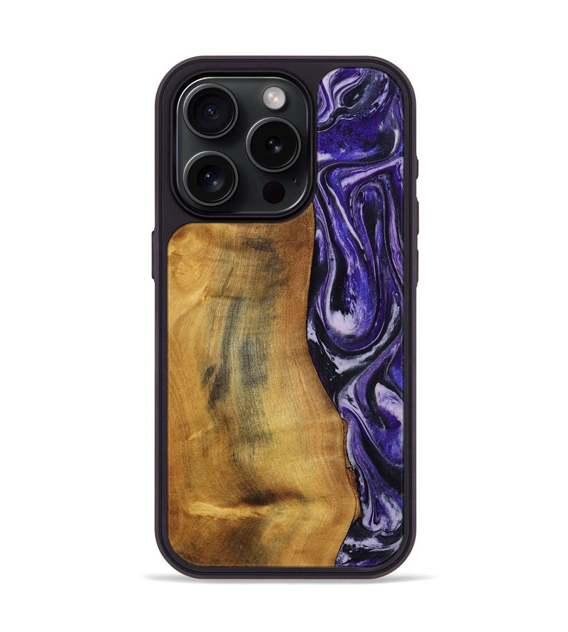 iPhone 15 Pro Wood Phone Case - Tomika (Purple, 810462)