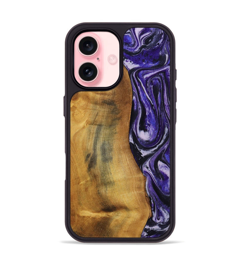 iPhone 16 Wood Phone Case - Tomika (Purple, 810462)