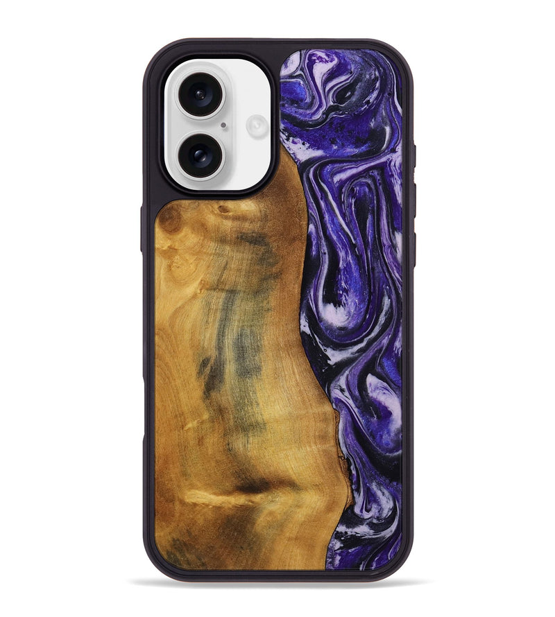 iPhone 16 Plus Wood Phone Case - Tomika (Purple, 810462)