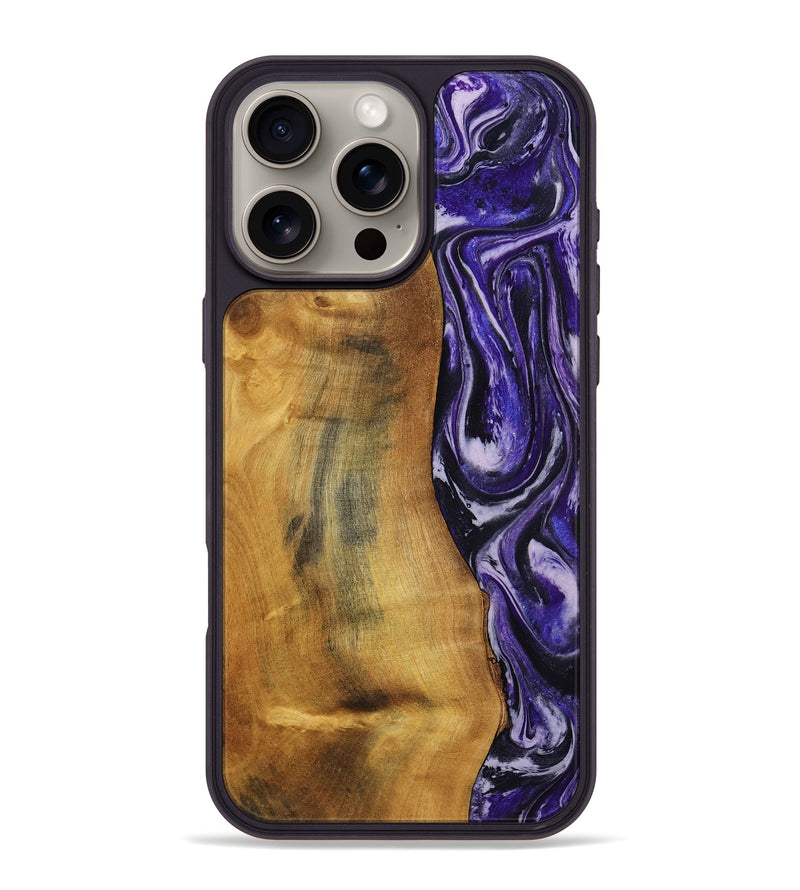 iPhone 16 Pro Max Wood Phone Case - Tomika (Purple, 810462)