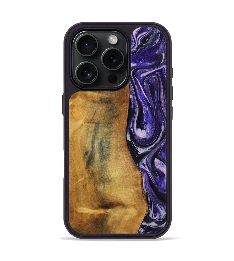 iPhone 16 Pro Wood Phone Case - Tomika (Purple, 810462)
