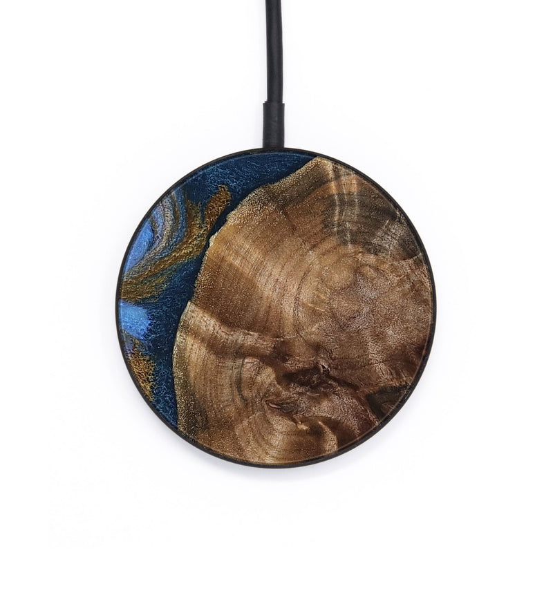 Circle Wood Wireless Charger - Kiara (Teal & Gold, 810480)